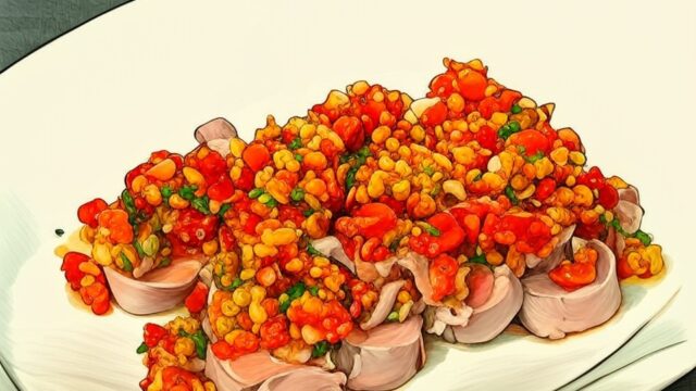 ゆで豚のアーモンドソース