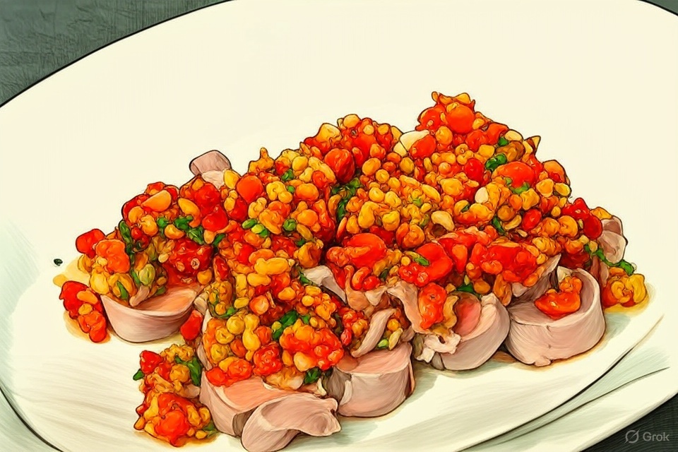 ゆで豚のアーモンドソース