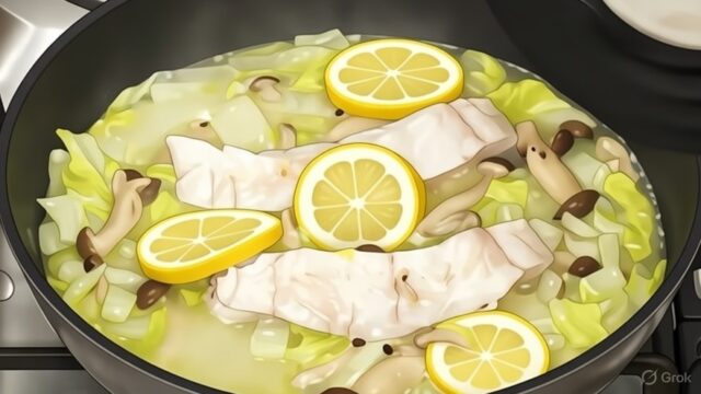 たらと白菜のレモン蒸し