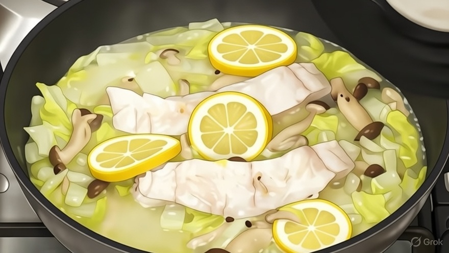 たらと白菜のレモン蒸し